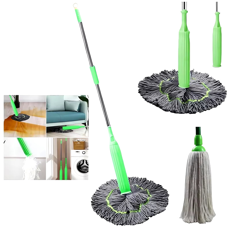 2-In-1 Hand-Washing Self-Rotating Mop Household Floor Rotary Dewater Mop Dry-Wet Dual-Purpose Household Mop Absorbent Clean Tool